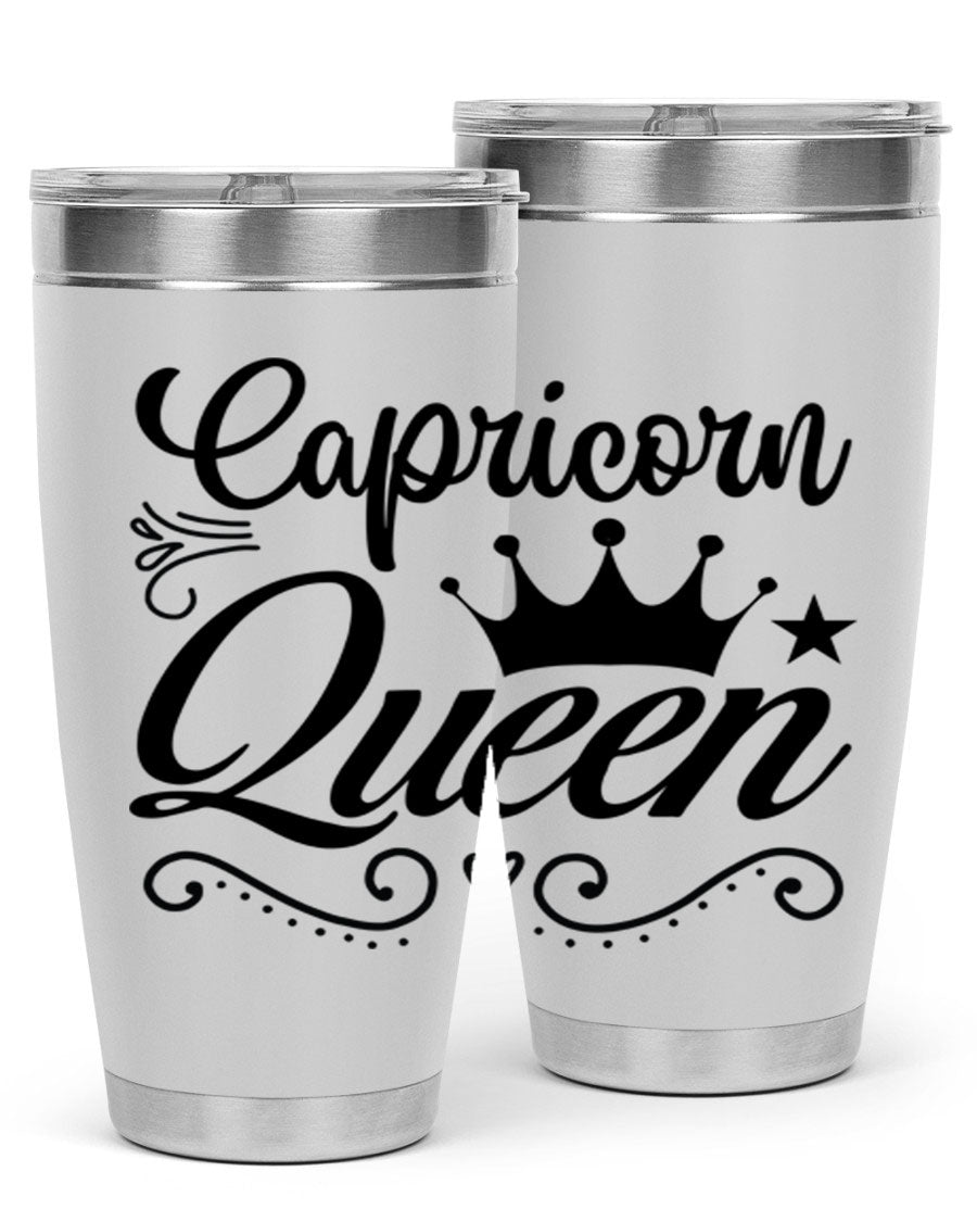 Capricorn Queen 196# Tumbler featuring a sleek stainless steel design with zodiac-themed print, perfect for hot and cold beverages.
