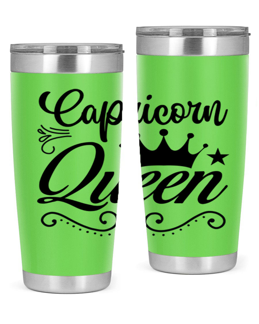Capricorn Queen 196# Tumbler featuring a sleek stainless steel design with zodiac-themed print, perfect for hot and cold beverages.