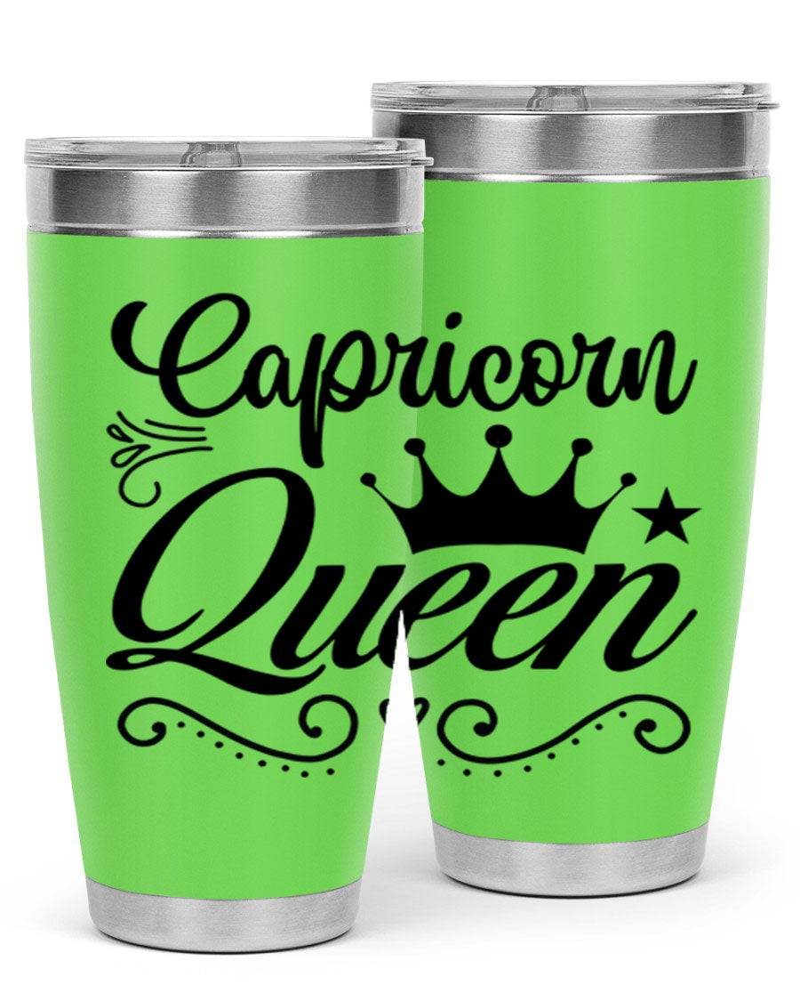 Capricorn Queen 196# Tumbler featuring a sleek stainless steel design with zodiac-themed print, perfect for hot and cold beverages.