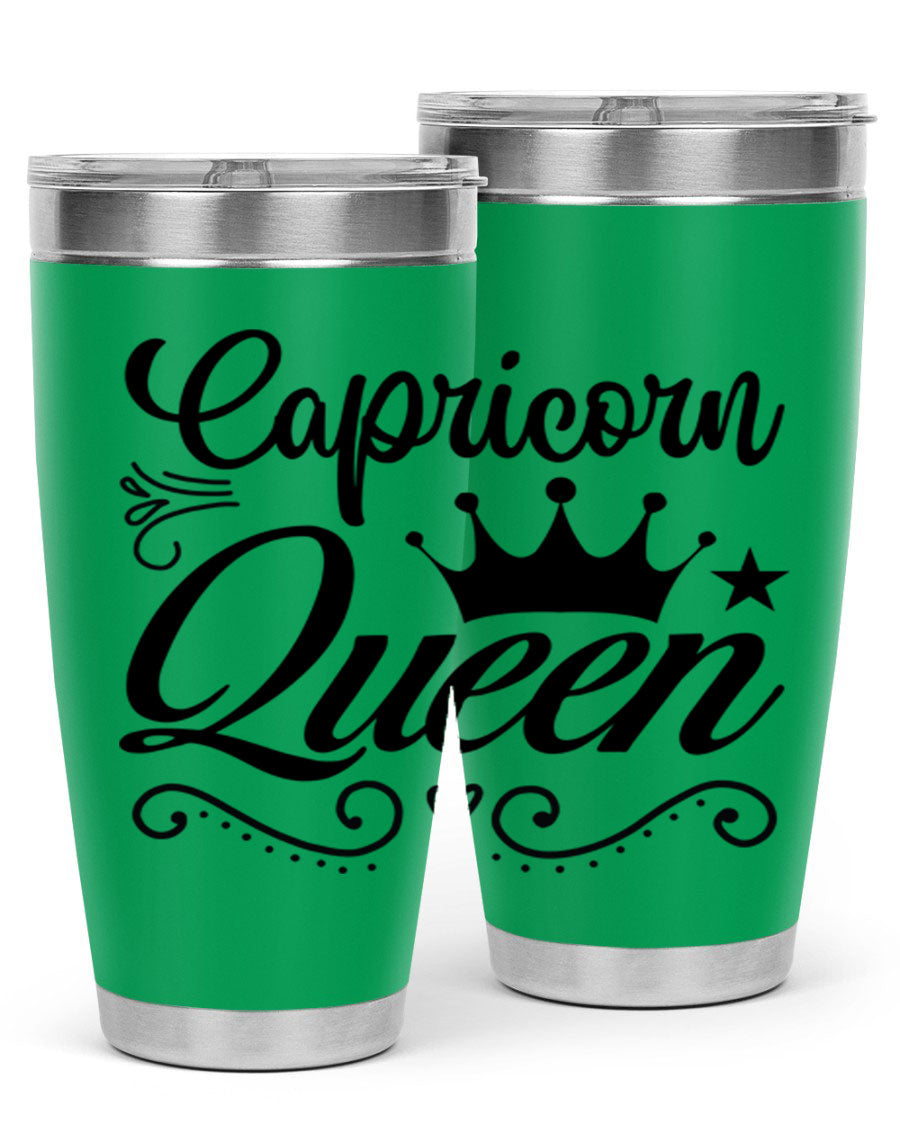 Capricorn Queen 196# Tumbler featuring a sleek stainless steel design with zodiac-themed print, perfect for hot and cold beverages.