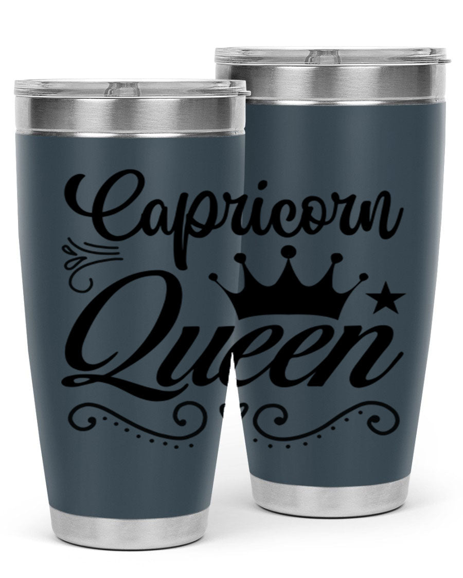Capricorn Queen 196# Tumbler featuring a sleek stainless steel design with zodiac-themed print, perfect for hot and cold beverages.
