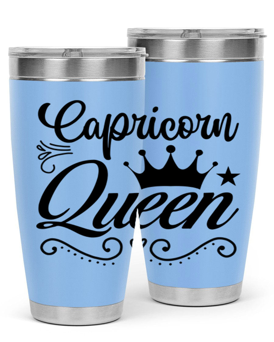 Capricorn Queen 196# Tumbler featuring a sleek stainless steel design with zodiac-themed print, perfect for hot and cold beverages.