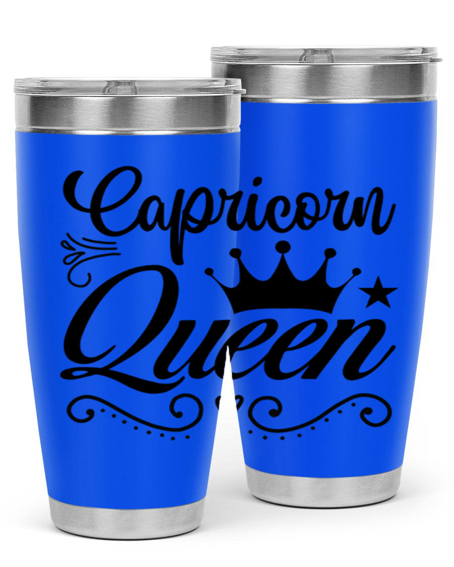 Capricorn Queen 196# Tumbler featuring a sleek stainless steel design with zodiac-themed print, perfect for hot and cold beverages.