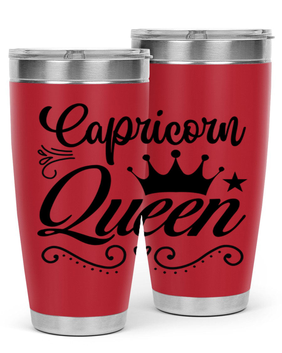 Capricorn Queen 196# Tumbler featuring a sleek stainless steel design with zodiac-themed print, perfect for hot and cold beverages.