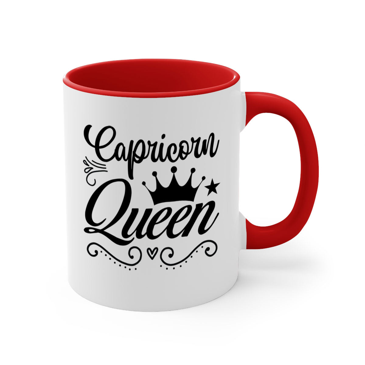 Capricorn queen 196# Mug with a glossy finish, featuring a colored handle and interior, available in five colors.