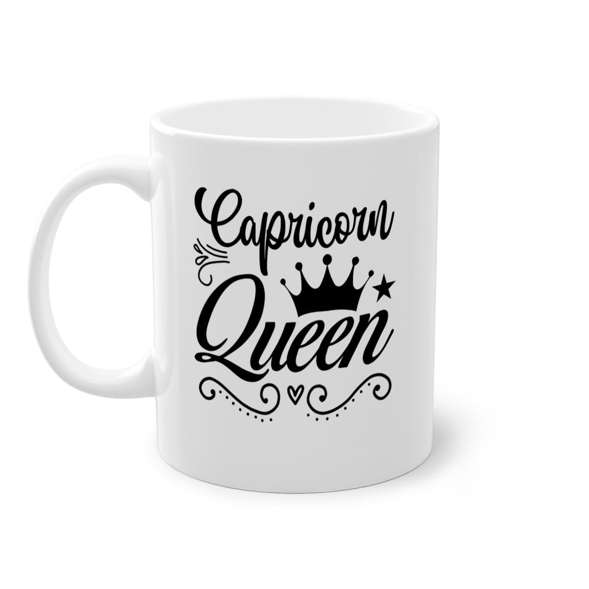 Capricorn queen 196# Mug with a glossy finish, featuring a colored handle and interior, available in five colors.