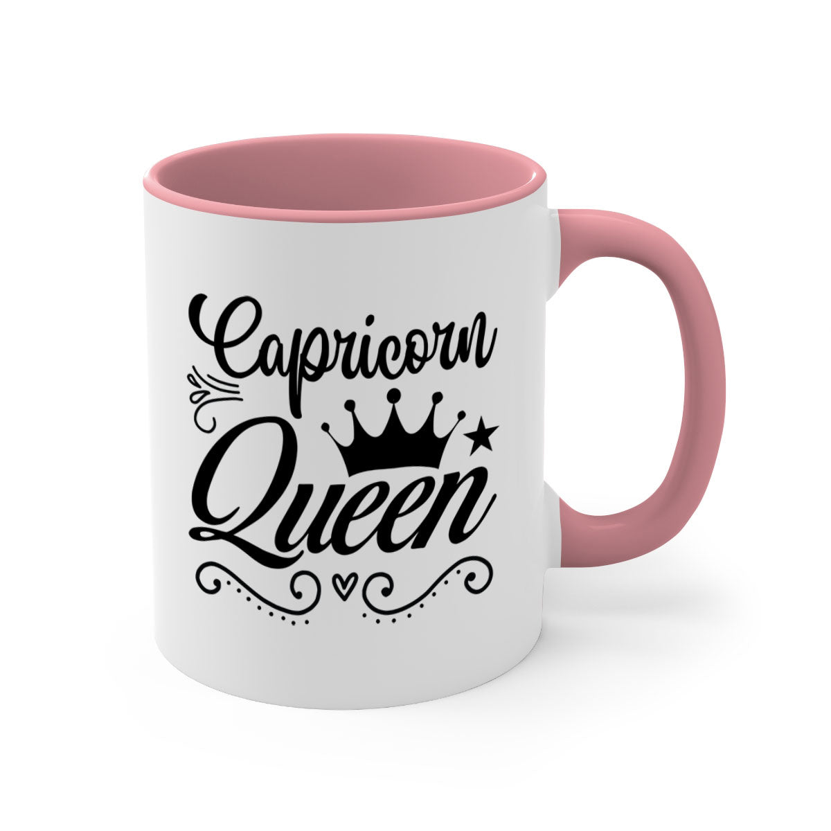 Capricorn queen 196# Mug with a glossy finish, featuring a colored handle and interior, available in five colors.
