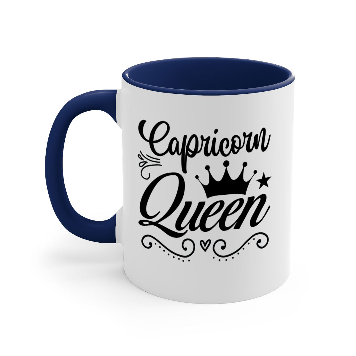 Capricorn queen 196# Mug with a glossy finish, featuring a colored handle and interior, available in five colors.