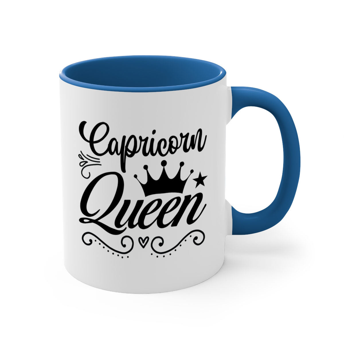 Capricorn queen 196# Mug with a glossy finish, featuring a colored handle and interior, available in five colors.