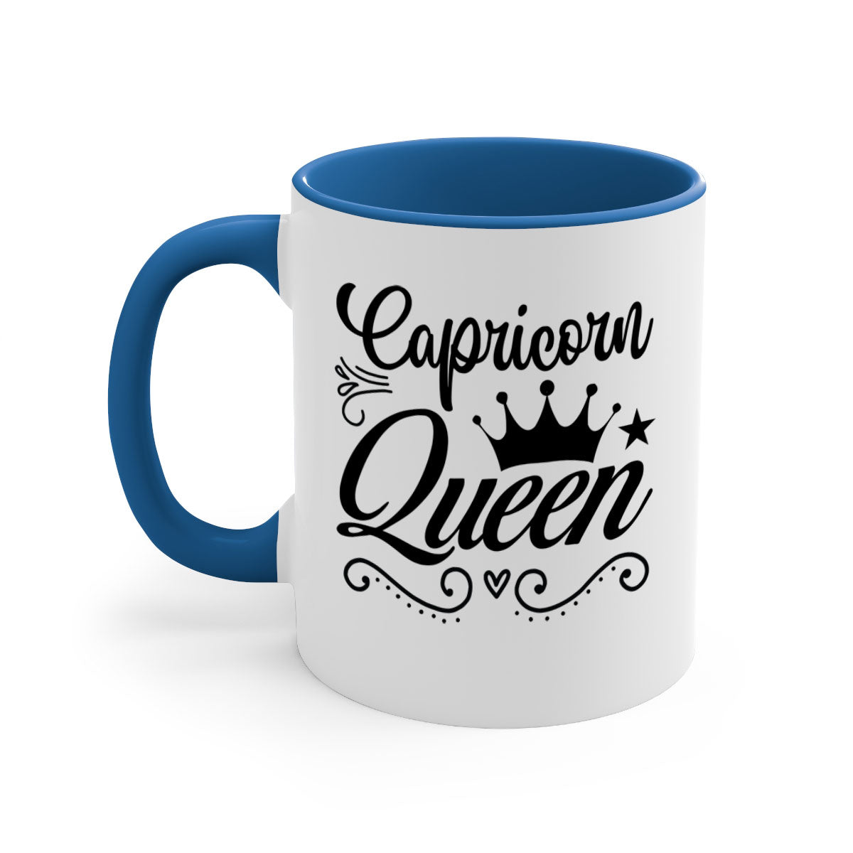Capricorn queen 196# Mug with a glossy finish, featuring a colored handle and interior, available in five colors.