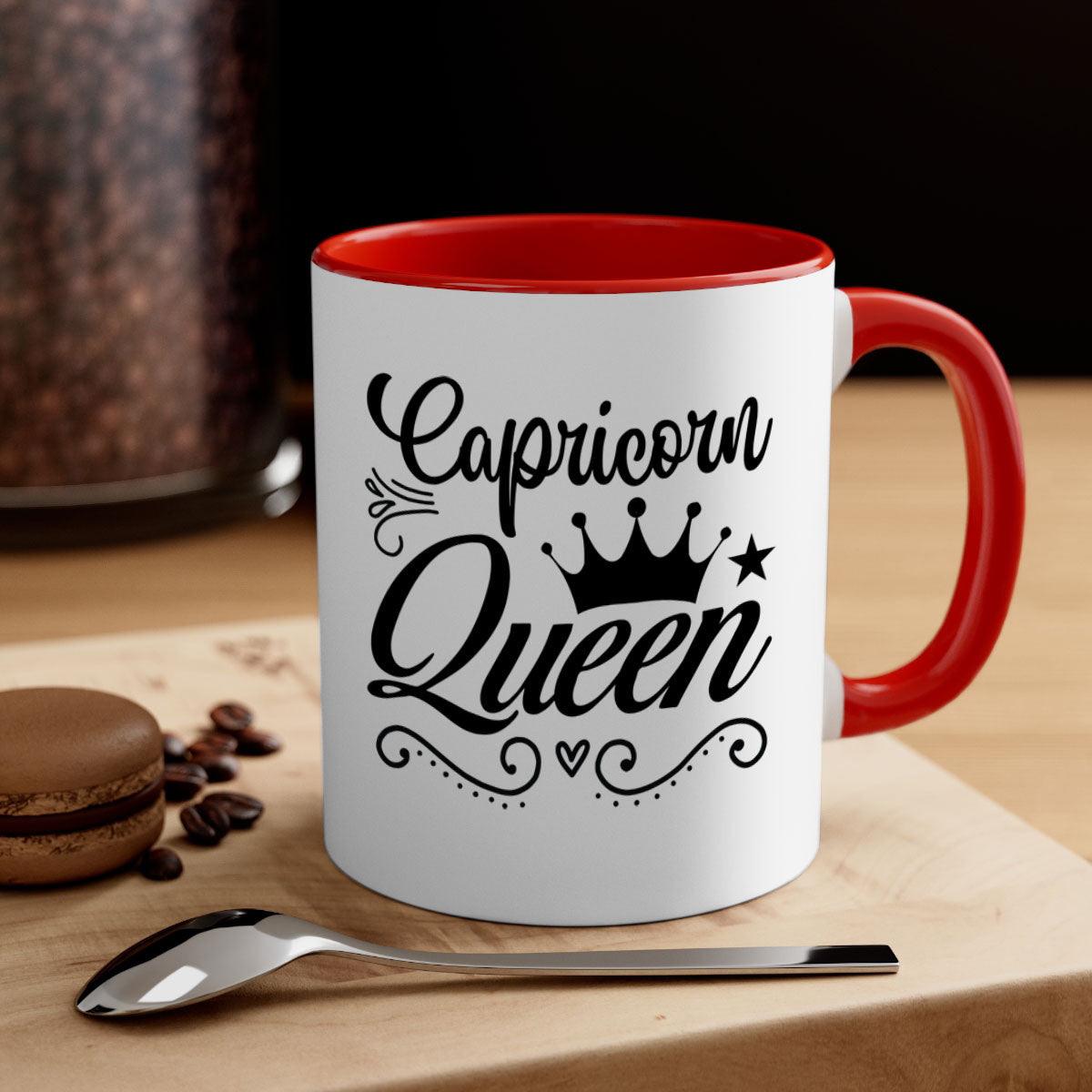 Capricorn queen 196# Mug with a glossy finish, featuring a colored handle and interior, available in five colors.