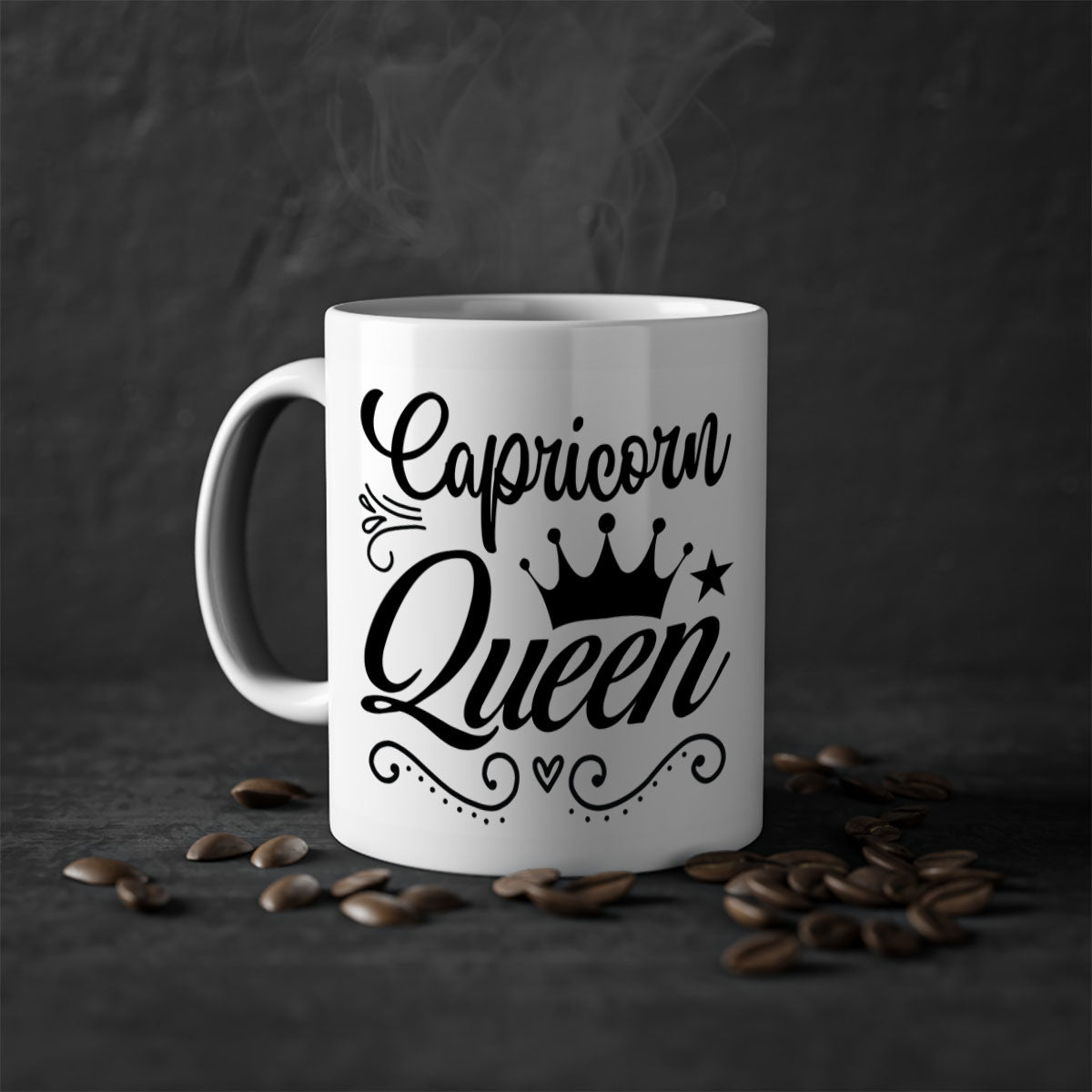 Capricorn queen 196# Mug with a glossy finish, featuring a colored handle and interior, available in five colors.