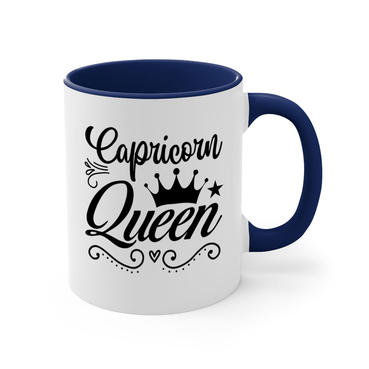 Capricorn queen 196# Mug with a glossy finish, featuring a colored handle and interior, available in five colors.