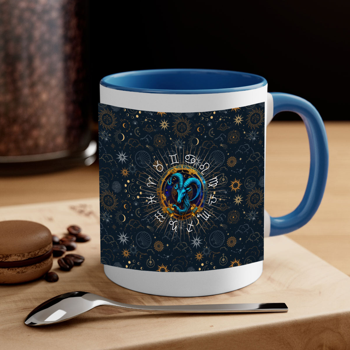 Capricorn Straight 184# Mug with two-tone design and glossy finish, featuring a colored handle and interior.