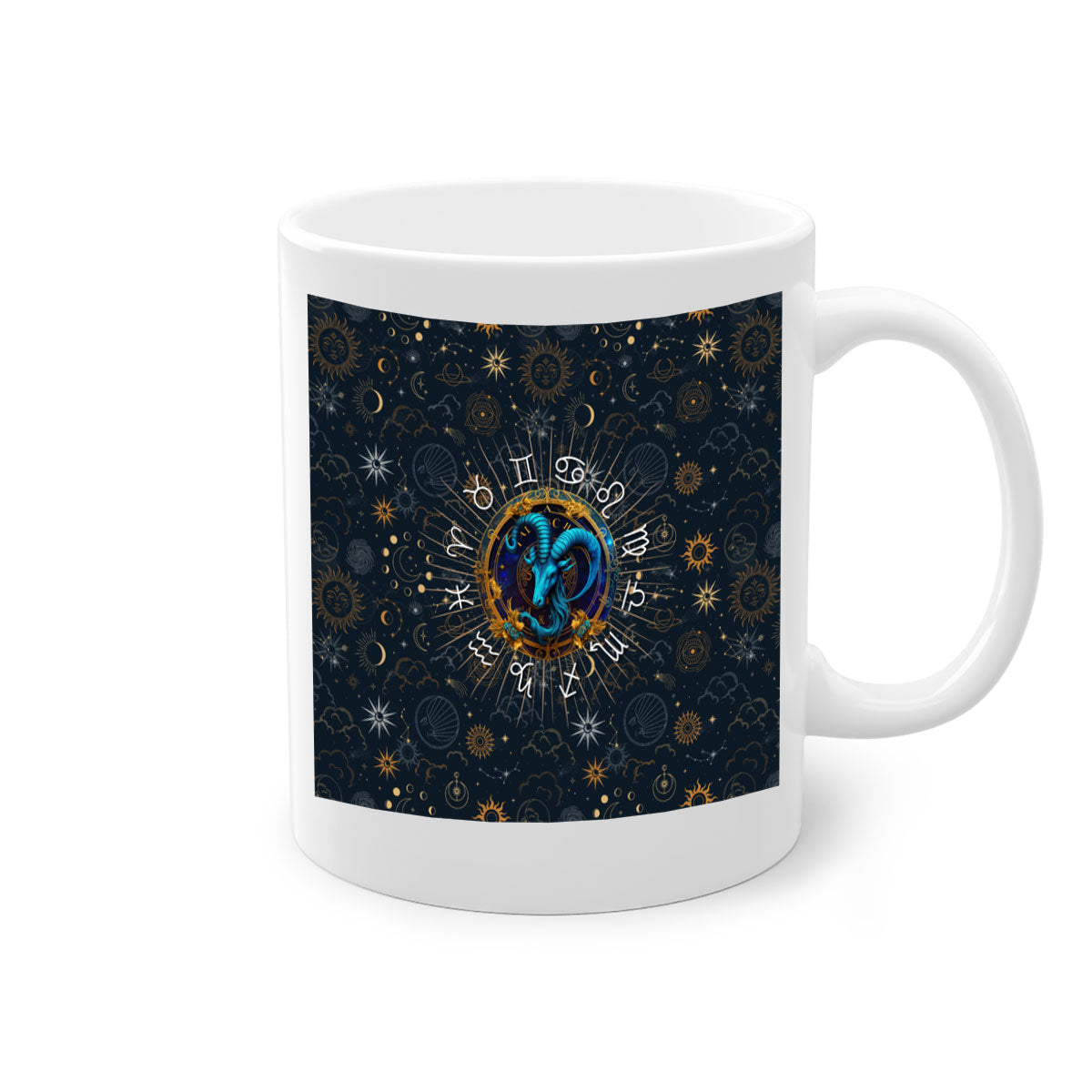 Capricorn Straight 184# Mug with two-tone design and glossy finish, featuring a colored handle and interior.