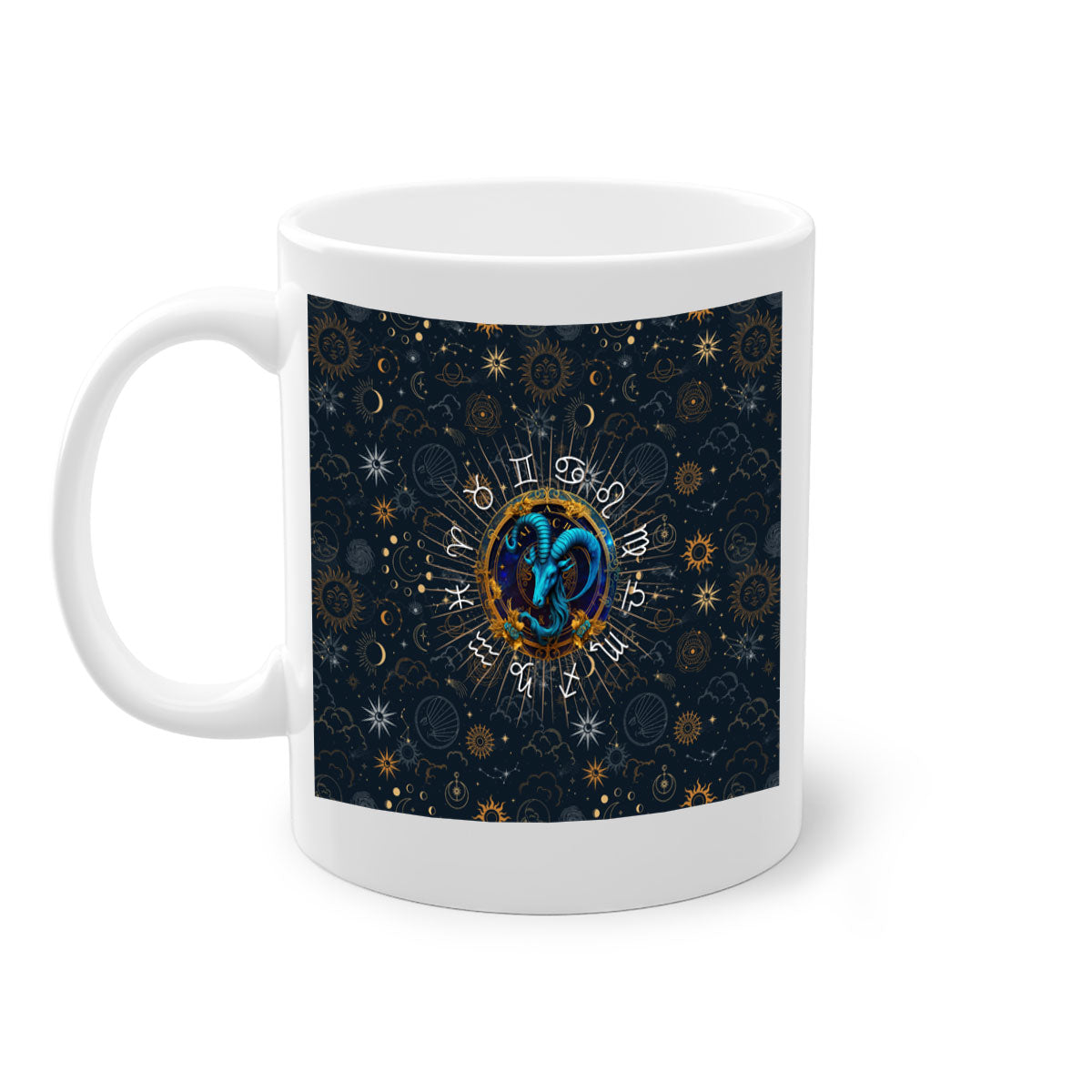 Capricorn Straight 184# Mug with two-tone design and glossy finish, featuring a colored handle and interior.