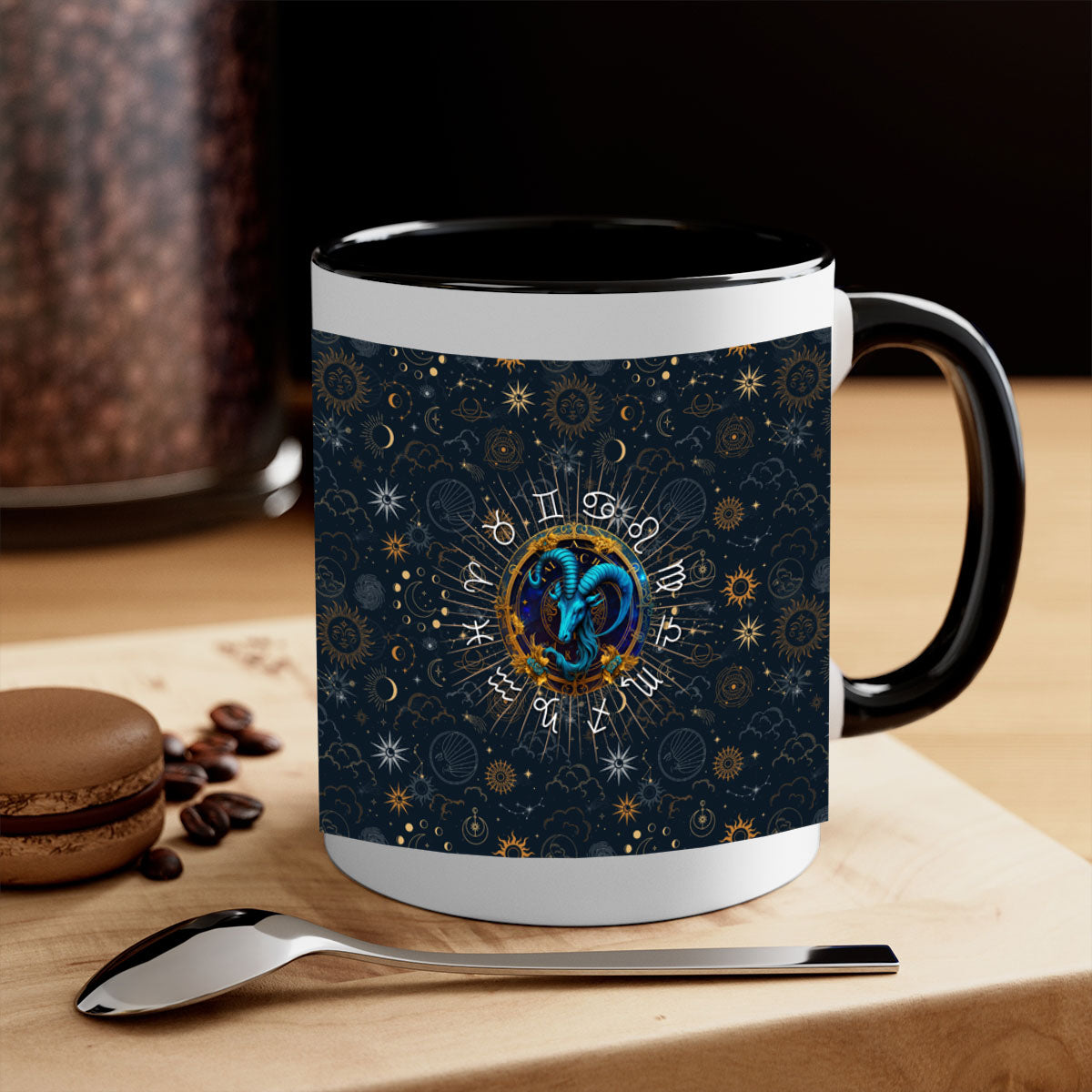 Capricorn Straight 184# Mug with two-tone design and glossy finish, featuring a colored handle and interior.