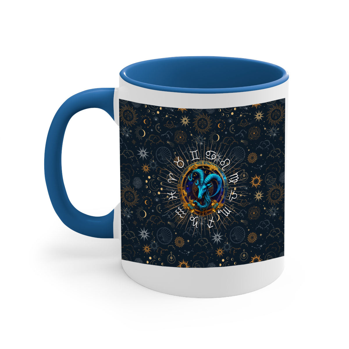 Capricorn Straight 184# Mug with two-tone design and glossy finish, featuring a colored handle and interior.