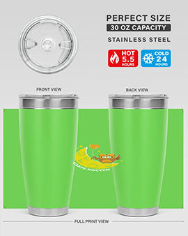 Carpe Noctem Moon Stars Owl Tumblers showcasing a whimsical owl design on a stainless steel tumbler.