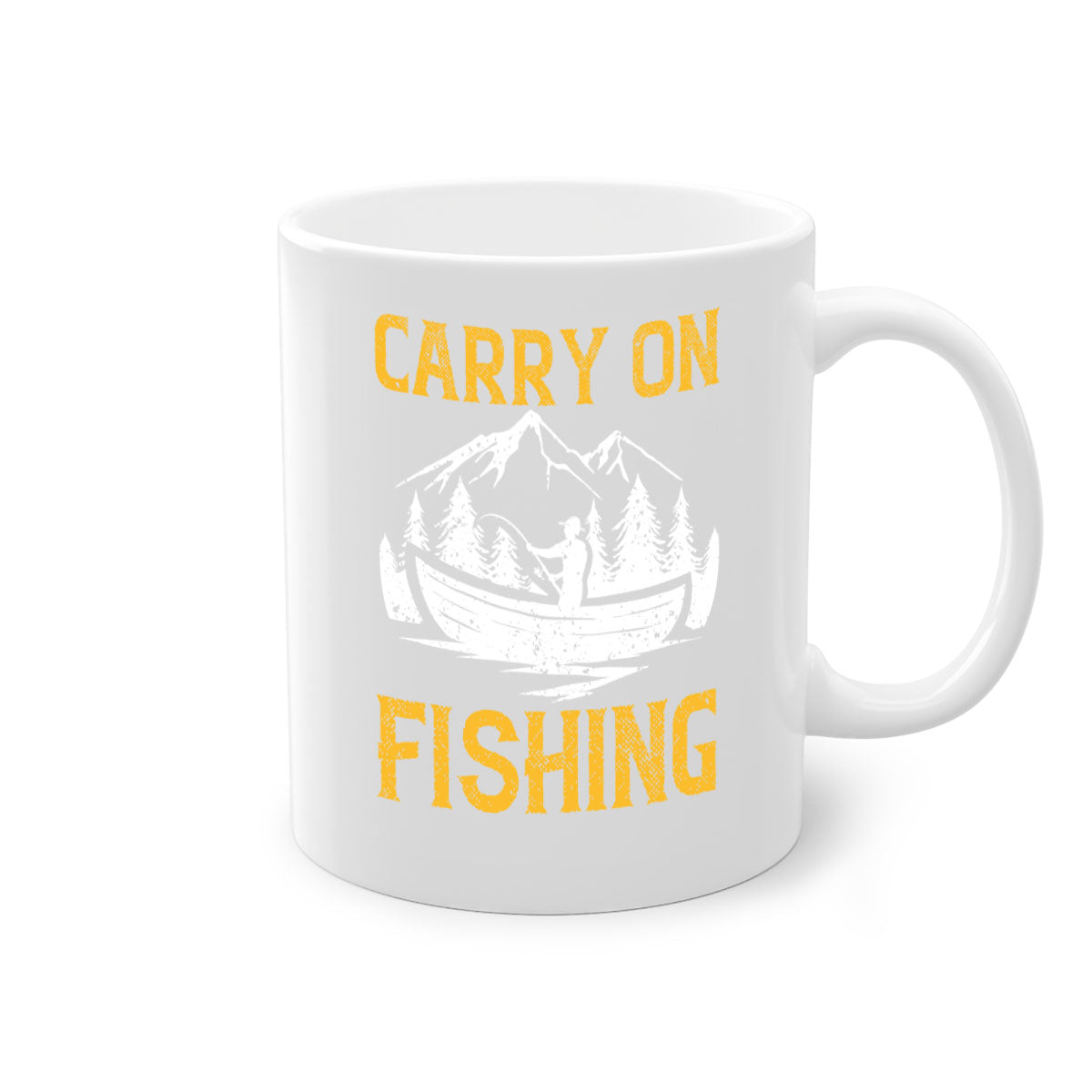 Carry On Fishing 245# Mug with colorful handle and glossy finish, perfect for coffee and tea lovers.