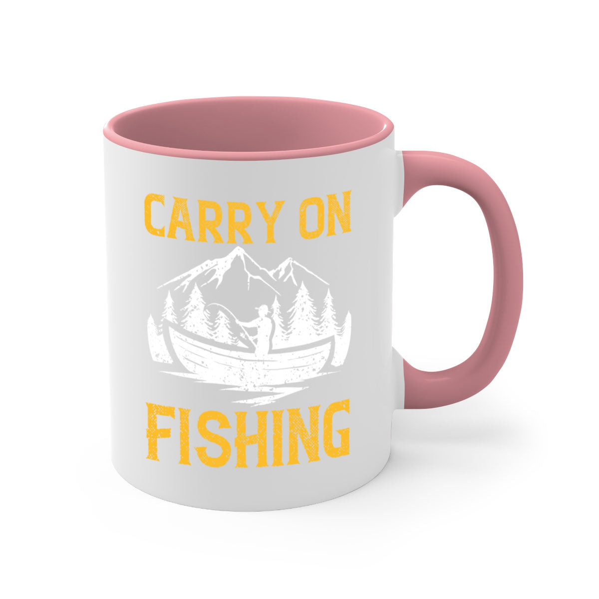 Carry On Fishing 245# Mug with colorful handle and glossy finish, perfect for coffee and tea lovers.