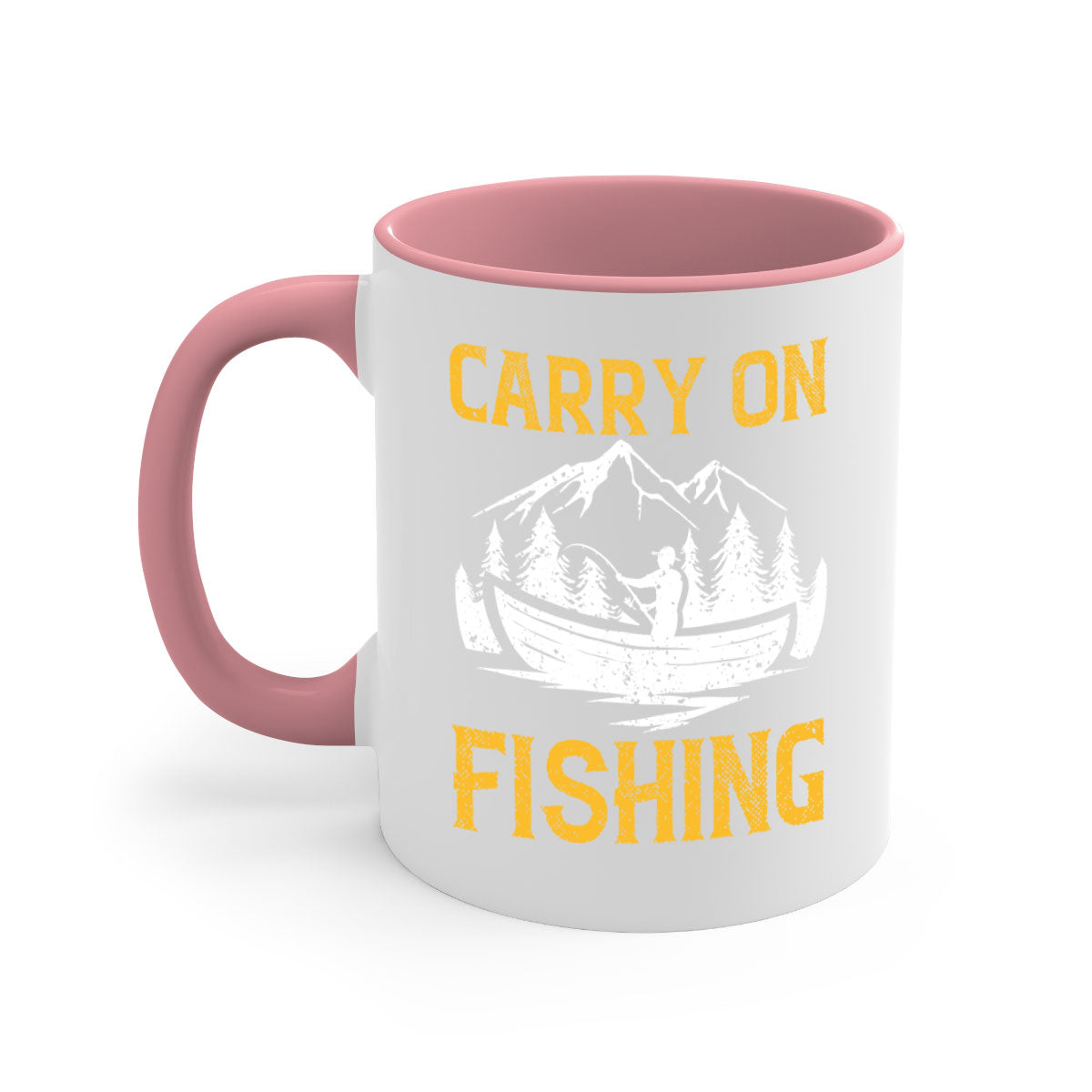 Carry On Fishing 245# Mug with colorful handle and glossy finish, perfect for coffee and tea lovers.