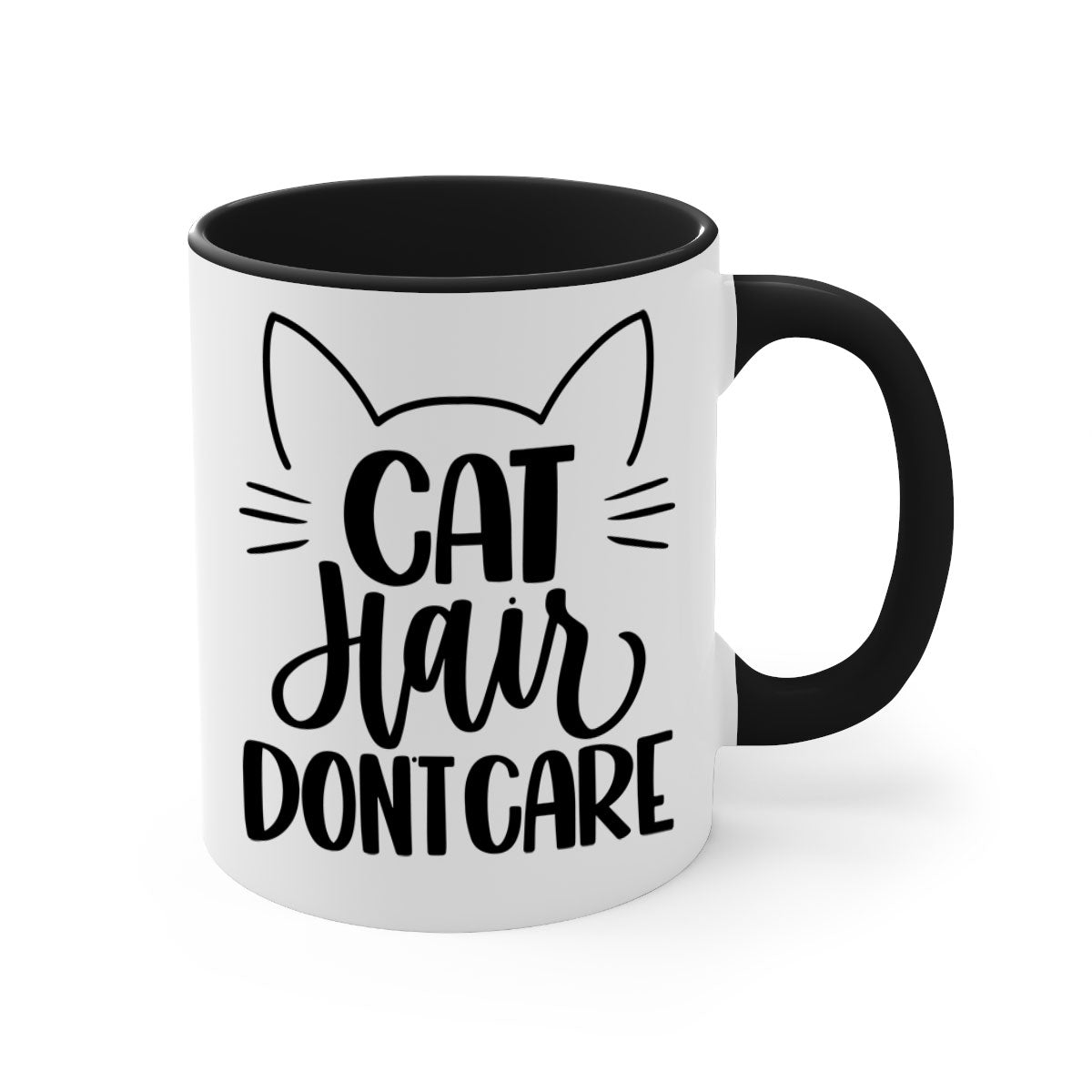 Cat Hair Don't Care Style 82# Mug with colorful handle and glossy finish, perfect for coffee and tea lovers.