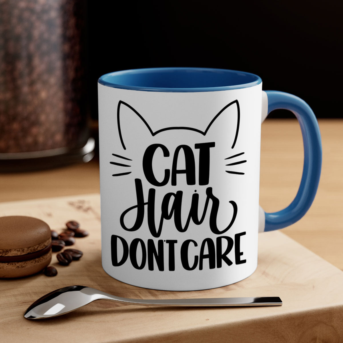 Cat Hair Don't Care Style 82# Mug with colorful handle and glossy finish, perfect for coffee and tea lovers.