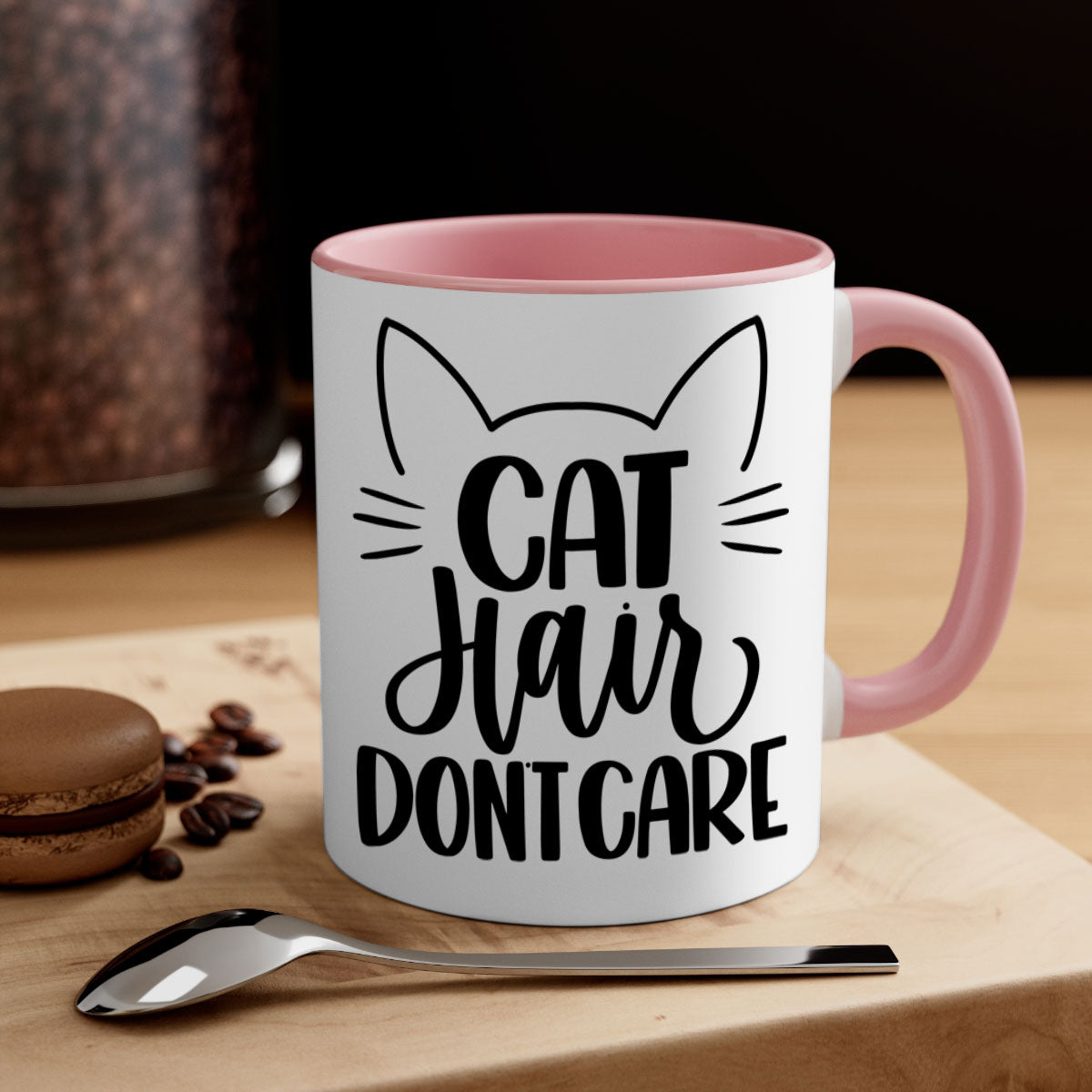 Cat Hair Don't Care Style 82# Mug with colorful handle and glossy finish, perfect for coffee and tea lovers.