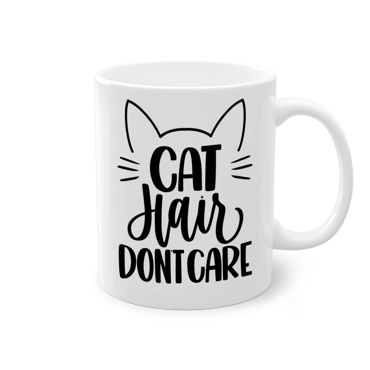 Cat Hair Don't Care Style 82# Mug with colorful handle and glossy finish, perfect for coffee and tea lovers.
