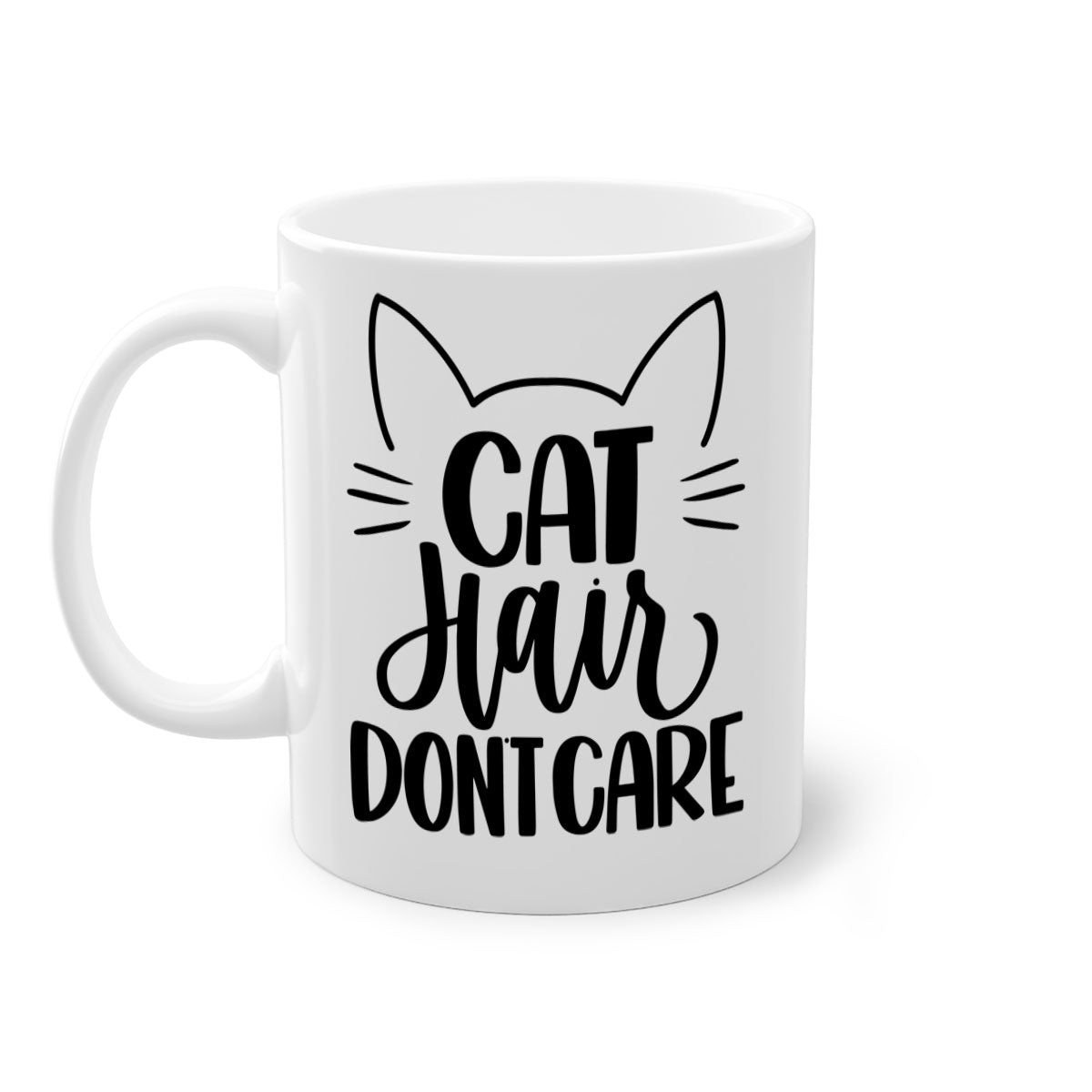 Cat Hair Don't Care Style 82# Mug with colorful handle and glossy finish, perfect for coffee and tea lovers.