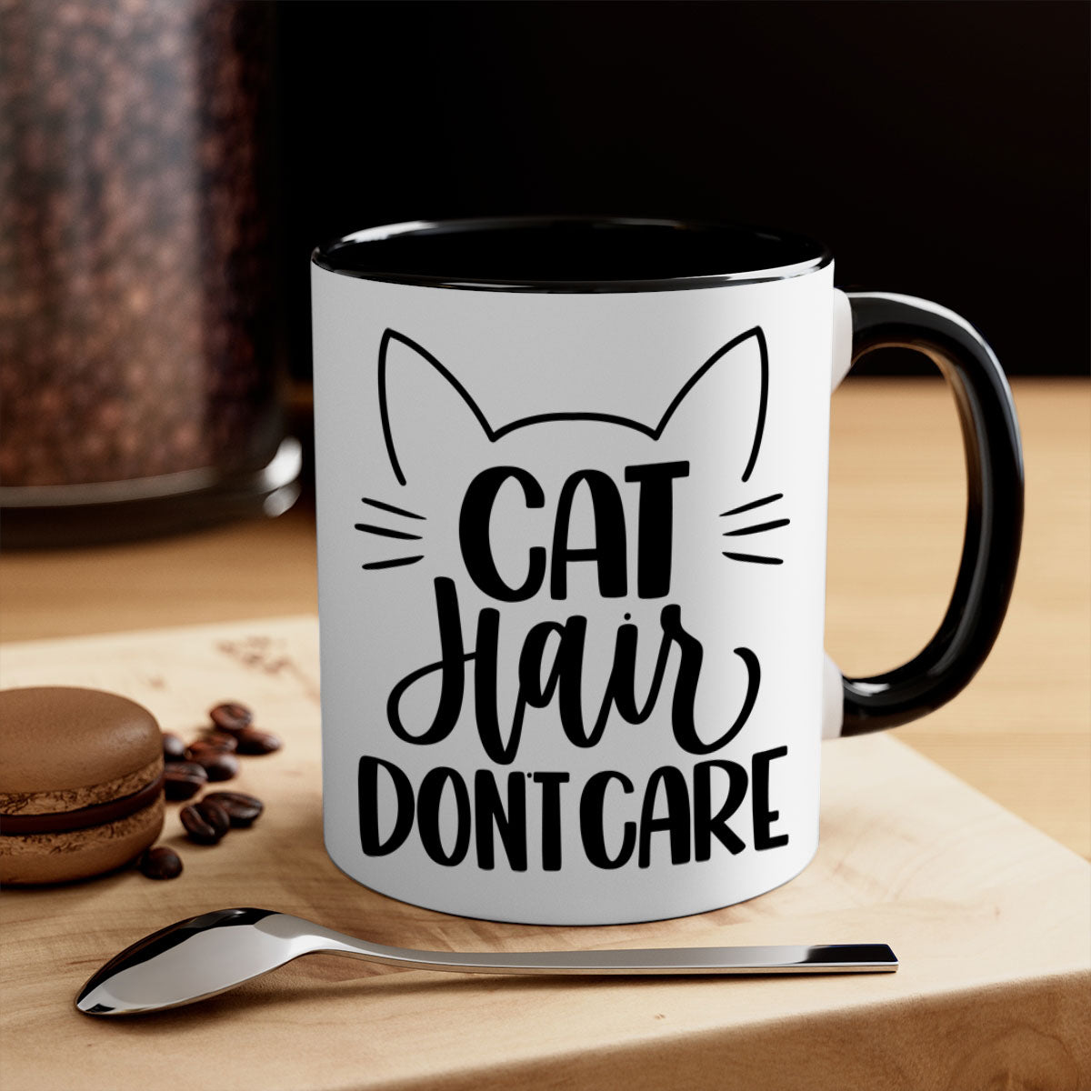 Cat Hair Don't Care Style 82# Mug with colorful handle and glossy finish, perfect for coffee and tea lovers.