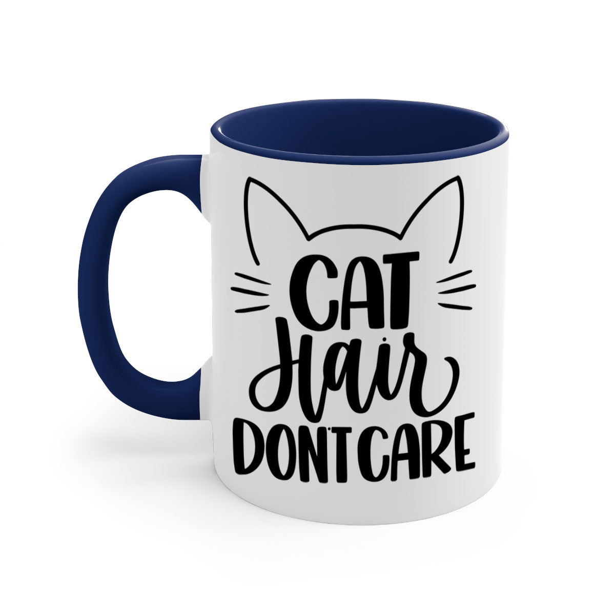 Cat Hair Don't Care Style 82# Mug with colorful handle and glossy finish, perfect for coffee and tea lovers.