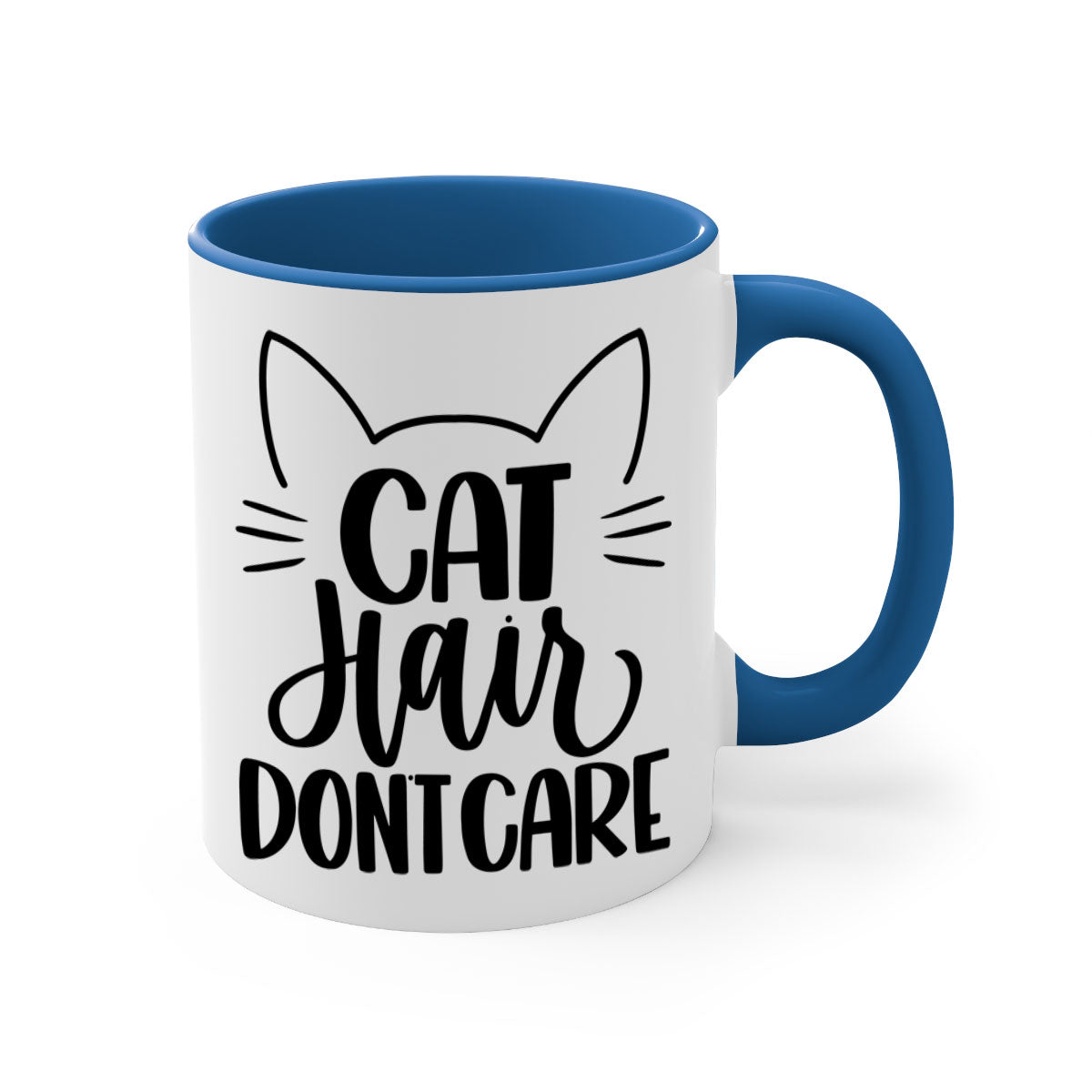 Cat Hair Don't Care Style 82# Mug with colorful handle and glossy finish, perfect for coffee and tea lovers.