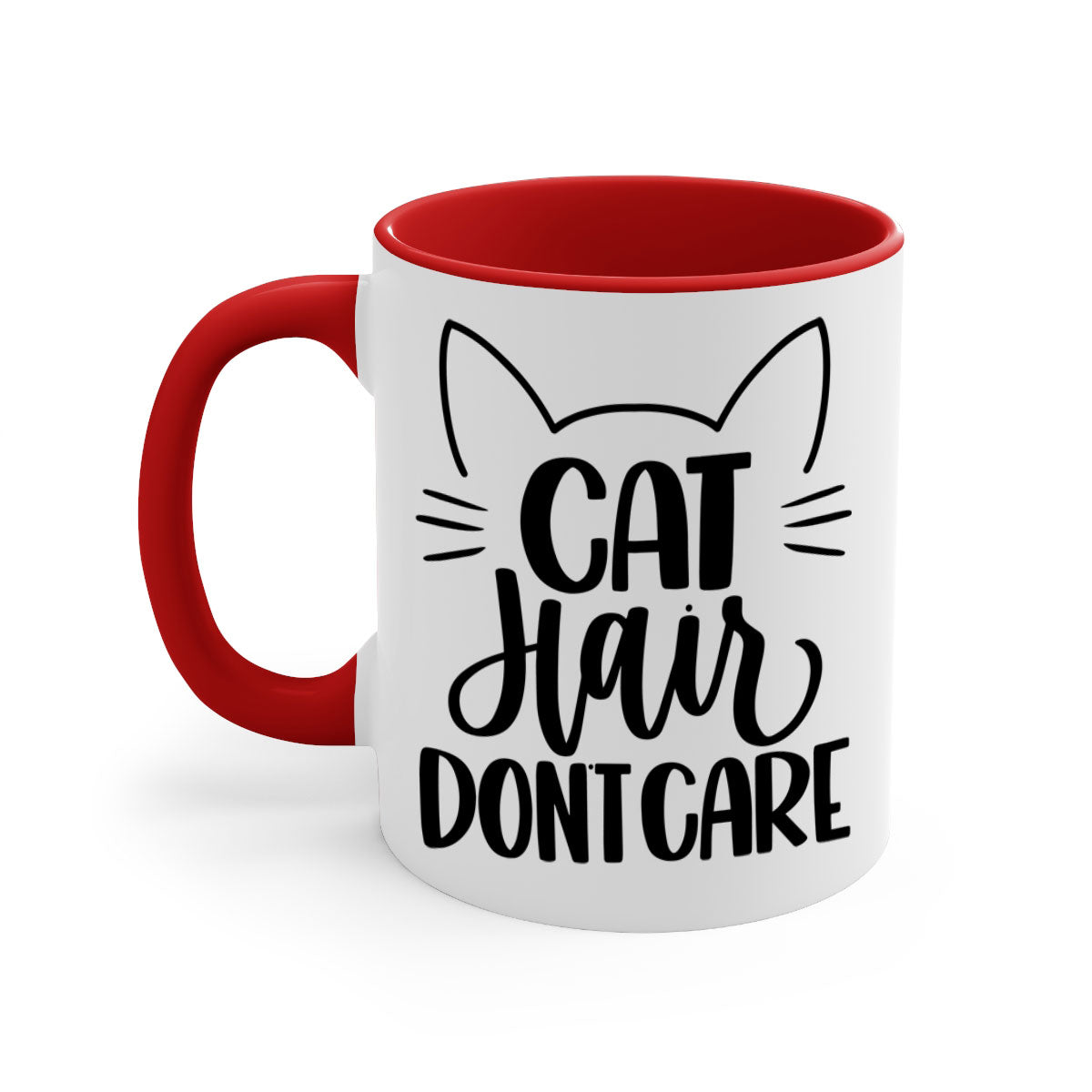 Cat Hair Don't Care Style 82# Mug with colorful handle and glossy finish, perfect for coffee and tea lovers.