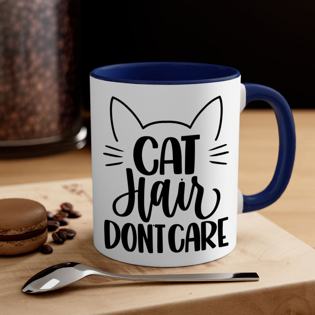 Cat Hair Don't Care Style 82# Mug with colorful handle and glossy finish, perfect for coffee and tea lovers.