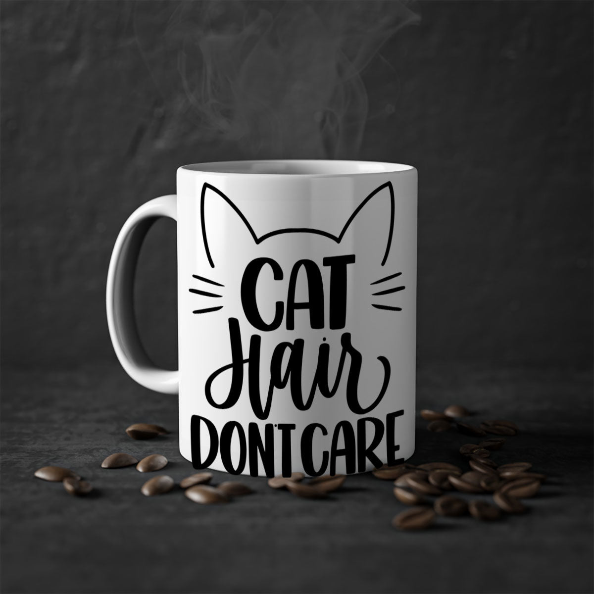 Cat Hair Don't Care Style 82# Mug with colorful handle and glossy finish, perfect for coffee and tea lovers.