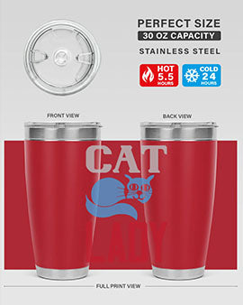 Cat Lady Style 31# Tumbler, a stylish 20oz double wall vacuum stainless steel tumbler with a press-in lid, perfect for cat lovers.