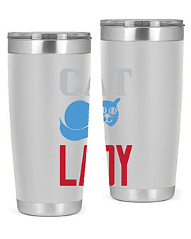 Cat Lady Style 31# Tumbler, a stylish 20oz double wall vacuum stainless steel tumbler with a press-in lid, perfect for cat lovers.