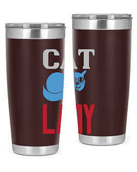 Cat Lady Style 31# Tumbler, a stylish 20oz double wall vacuum stainless steel tumbler with a press-in lid, perfect for cat lovers.