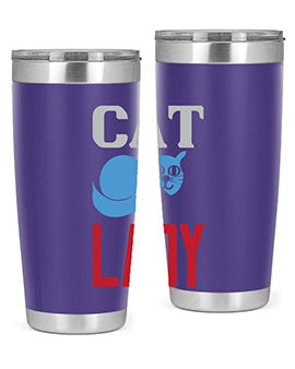 Cat Lady Style 31# Tumbler, a stylish 20oz double wall vacuum stainless steel tumbler with a press-in lid, perfect for cat lovers.