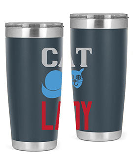 Cat Lady Style 31# Tumbler, a stylish 20oz double wall vacuum stainless steel tumbler with a press-in lid, perfect for cat lovers.