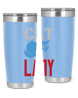 Cat Lady Style 31# Tumbler, a stylish 20oz double wall vacuum stainless steel tumbler with a press-in lid, perfect for cat lovers.