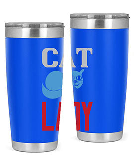 Cat Lady Style 31# Tumbler, a stylish 20oz double wall vacuum stainless steel tumbler with a press-in lid, perfect for cat lovers.