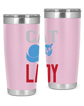 Cat Lady Style 31# Tumbler, a stylish 20oz double wall vacuum stainless steel tumbler with a press-in lid, perfect for cat lovers.