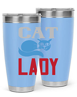 Cat Lady Style 31# Tumbler, a stylish 20oz double wall vacuum stainless steel tumbler with a press-in lid, perfect for cat lovers.