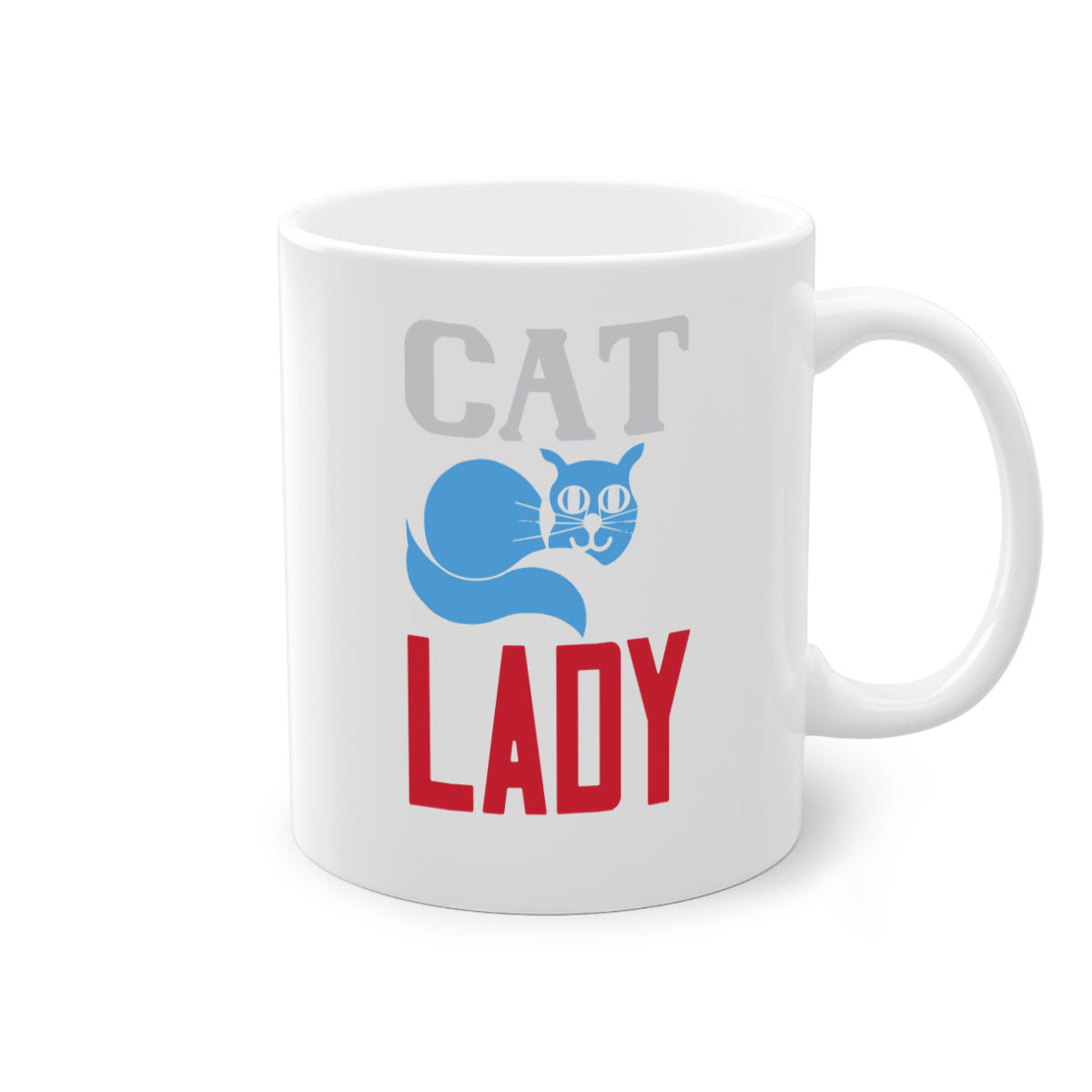 Cat Lady Style 31# Mug featuring a two-tone design with a colored handle and glossy finish, available in multiple colors.