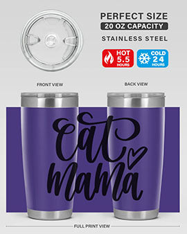 Cat Mama Style 83# Tumbler in stainless steel with a stylish design, perfect for cat lovers.