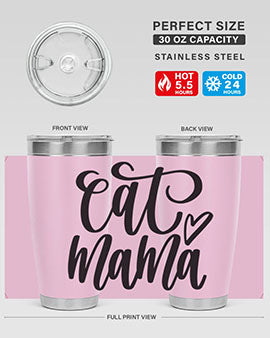 Cat Mama Style 83# Tumbler in stainless steel with a stylish design, perfect for cat lovers.