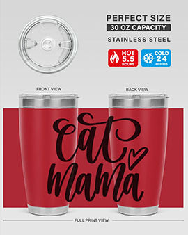 Cat Mama Style 83# Tumbler in stainless steel with a stylish design, perfect for cat lovers.